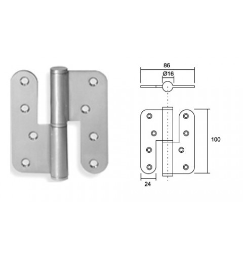 PERNIO VARIETY N1086 CANTO REDONDO 100X86X3MM INOX