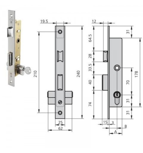 CERRADURA N05 METALICA 1984/20 S/C HN