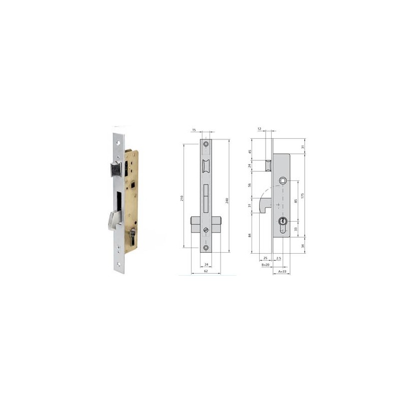 CERRADURA N05 METALICA G 190/20 S/C HN