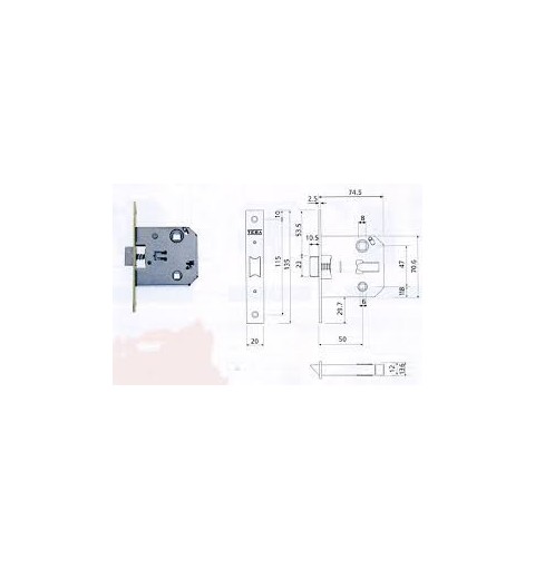 PICAPORTE TESA 134U/50 70 C/R HL