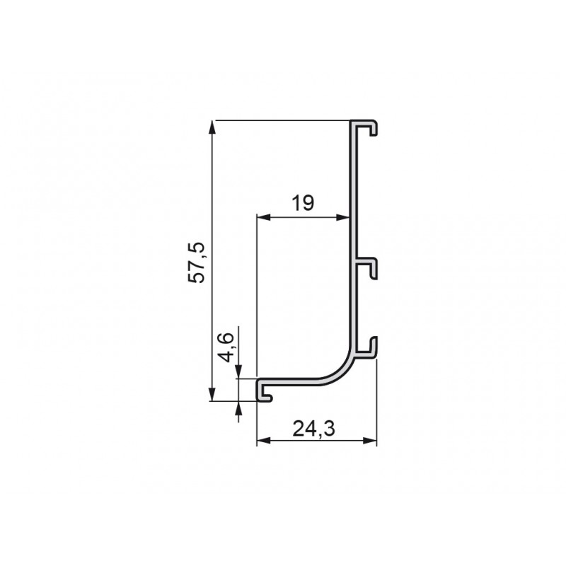 PERFIL GOLA EMUCA PLATA 3.90M