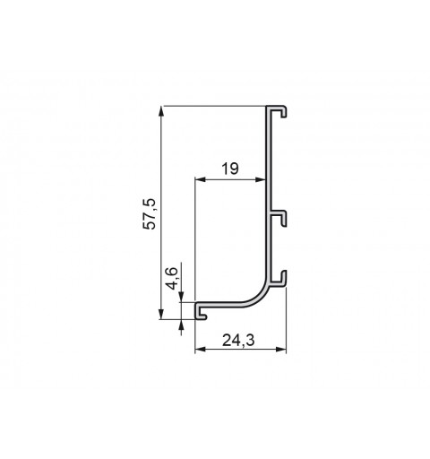 PERFIL GOLA EMUCA PLATA 3.90M