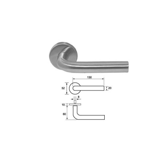 MANIVELA VARIETY TUBULAR JUNO CON ROSETA REDONDA INOX 20MM