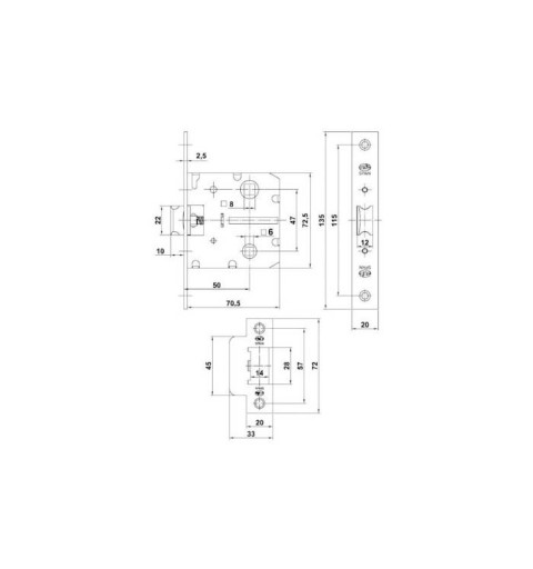 PICAPORTE AMIG 2100/47 C/C LTD LATON