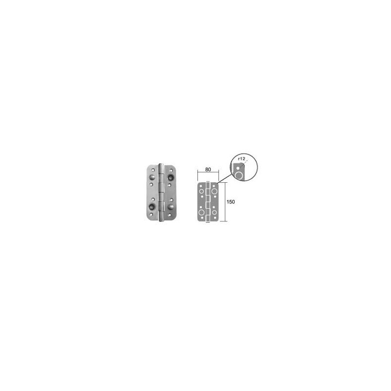 BISAGRA SEGURIDAD VARIETY N105 R12 SIN REMATE INOX