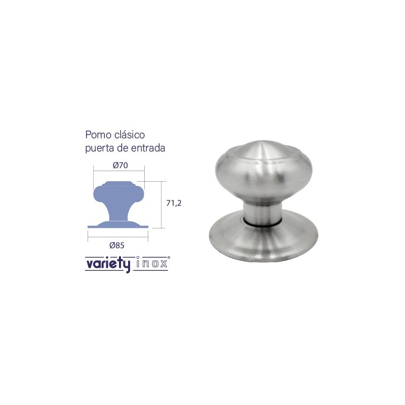 POMO PUERTA N05 70MM CLASS INOX-304