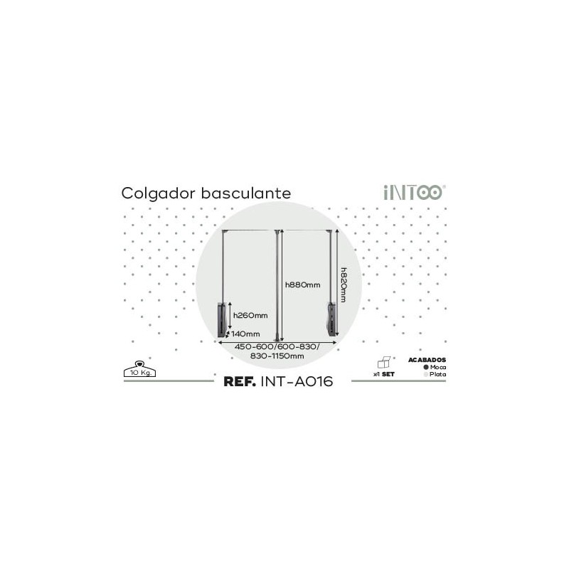 COLGADOR BASCULANTE N05 INTOO 83-115 AL