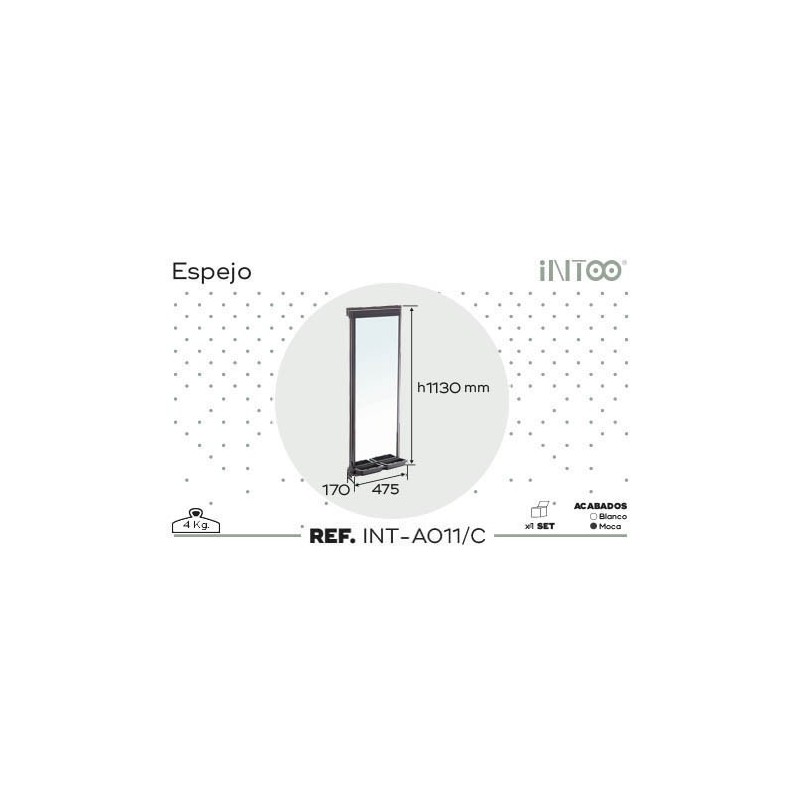 ESPEJO EXTRAIBLE INTOO BLC C/CESTA M-475