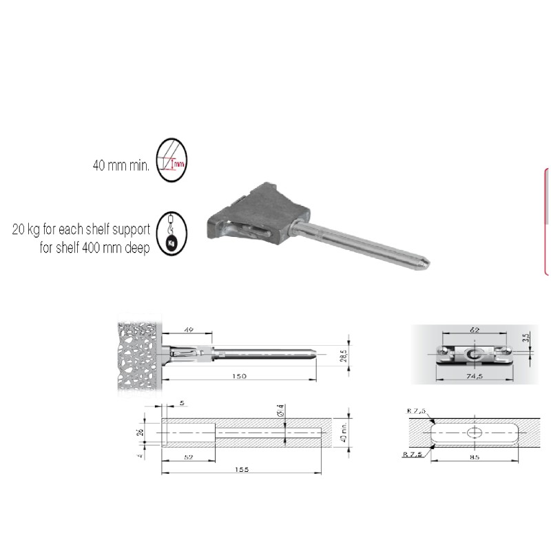 COLGADOR OCULTO FERRA TRIADE MAXI