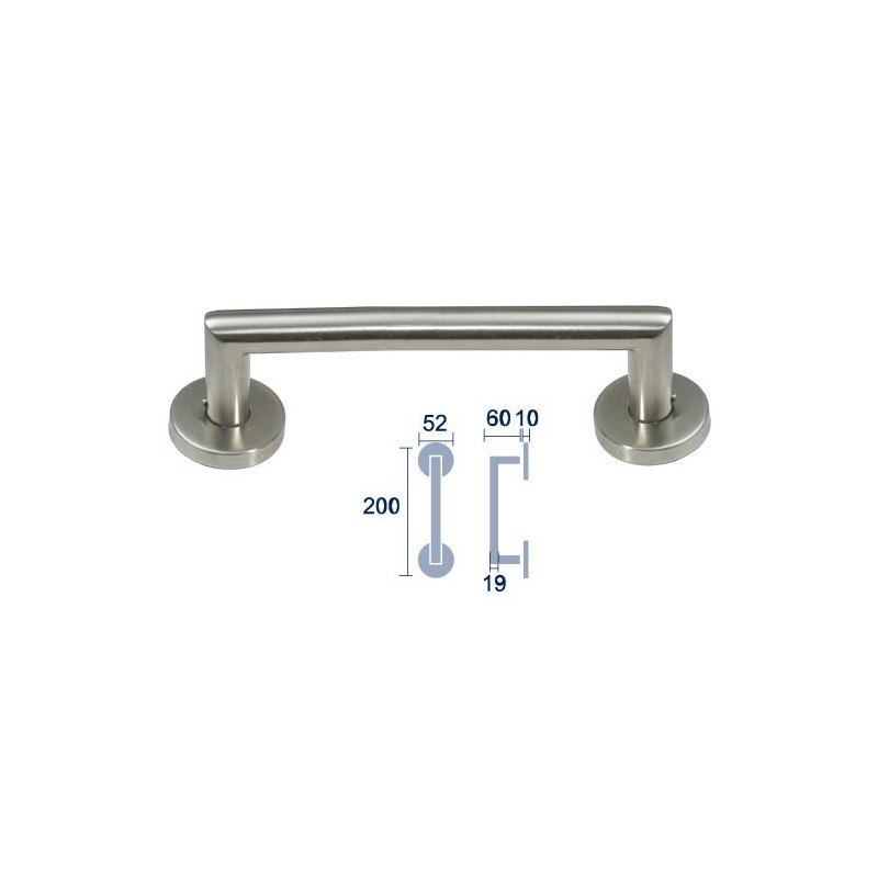 MANILLON VARIETY TUBULAR CON ROSETA REDONDA TELLUS 200MM INOX