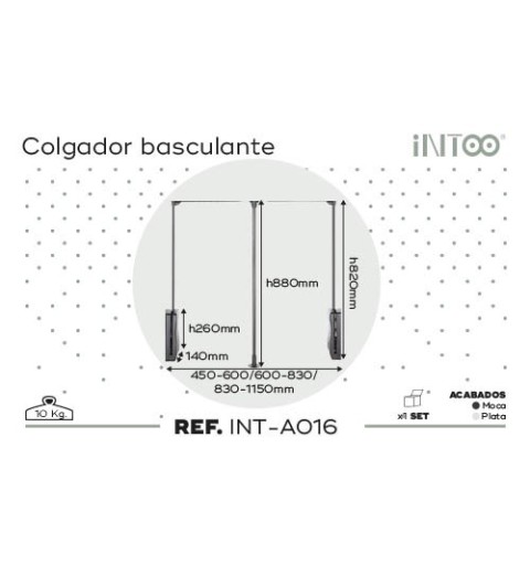 COLGADOR BASCULANTE N05 INTOO 83-115 AL