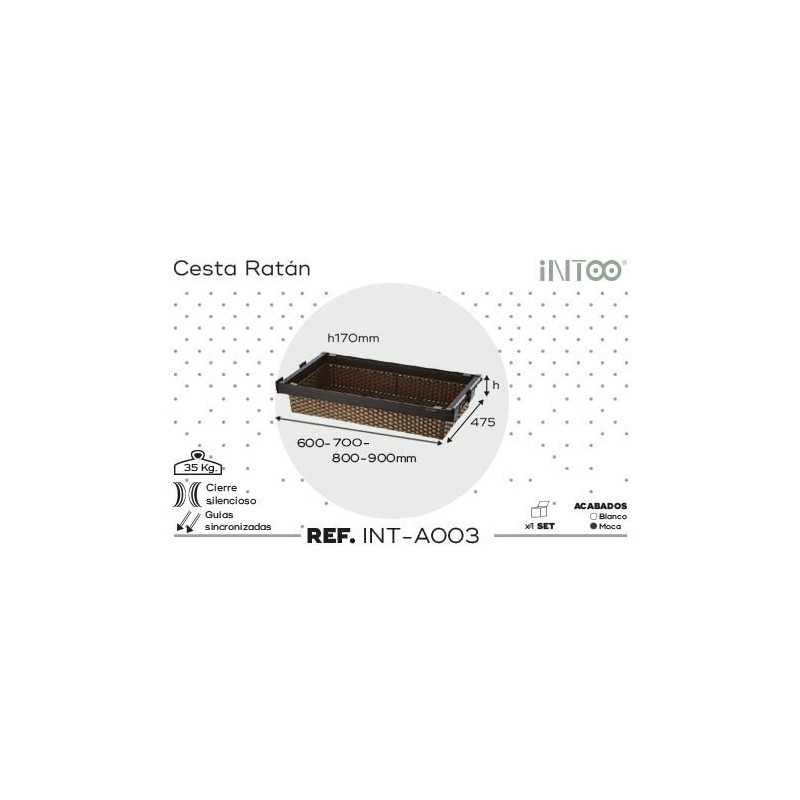 CESTA EXTRAIBLE INTOO MOCA RATAN 600MM