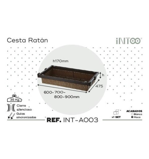 CESTA EXTRAIBLE INTOO MOCA RATAN 600MM