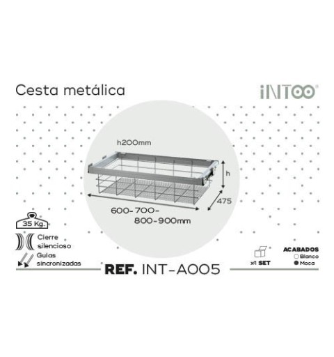 CESTA EXTRAIBLE METAL INTOO