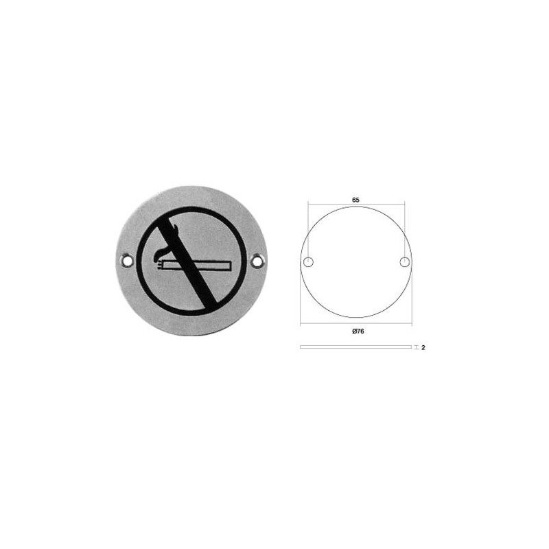 PLACA CIRCULO VARIETY I016 PROHIBIDO FUMAR INOX