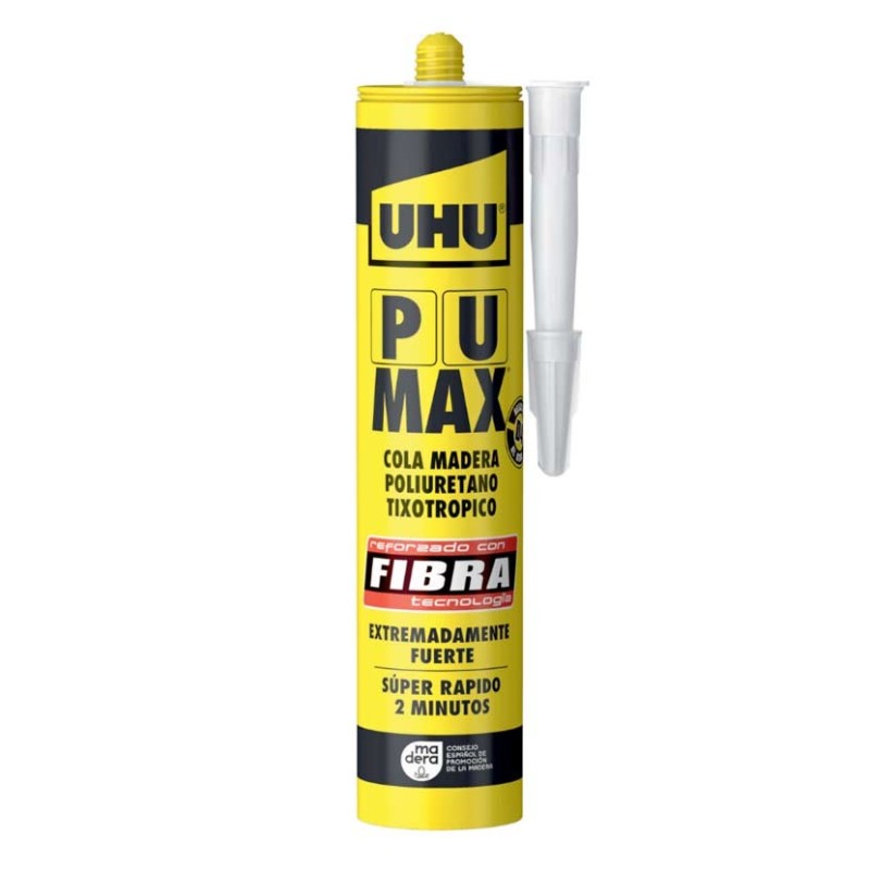 PU MAX UHU MADERA FIBRA GEL 340GR 12UD