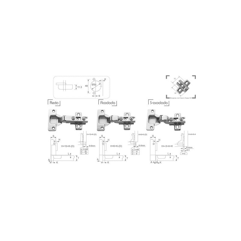 BISAGRA CAZO N05 REC B/CH H2 110º