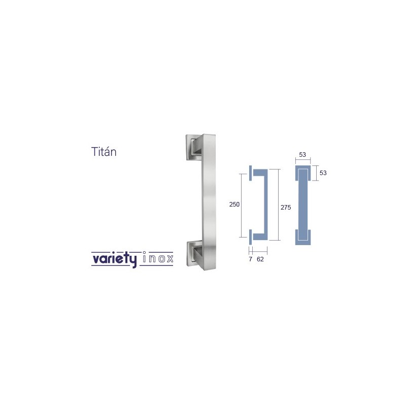 MANILLON VARIETY CON ROSETA CUADRADA TITAN 250MM INOX