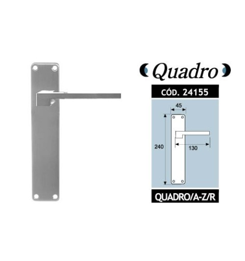 MANIVELA N05 QUADRO ALUMINIO CON PLACA RECTA NIQUEL SATINADO