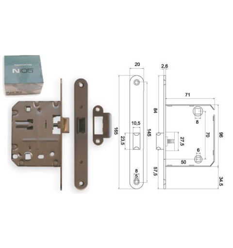 PICAPORTE N05 UNIF PLUS INOX 70 DESC