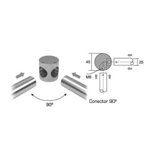 MODULARES VARIETY CONECTOR TUBO 90º EM003