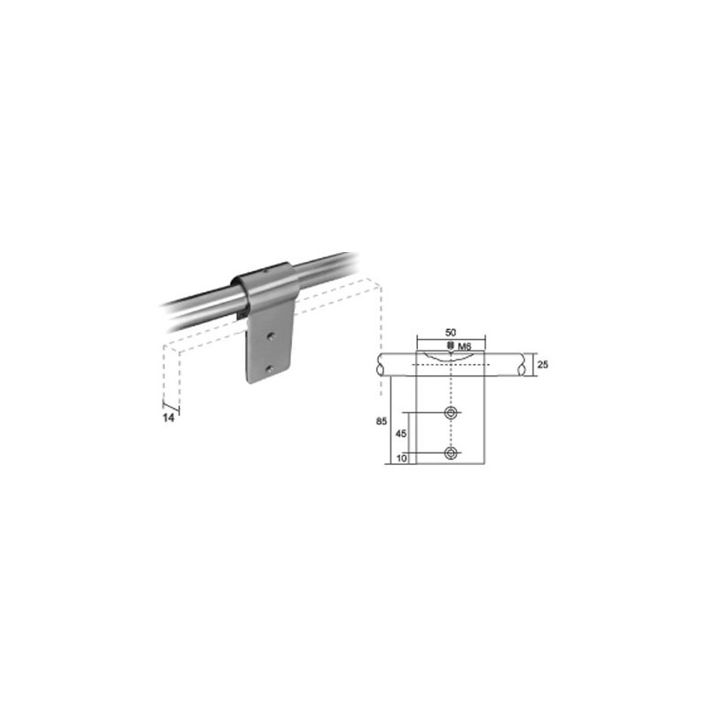 MODULARES VARIETY SOPORTE SUPERIOR PANEL 14 50MM INOX