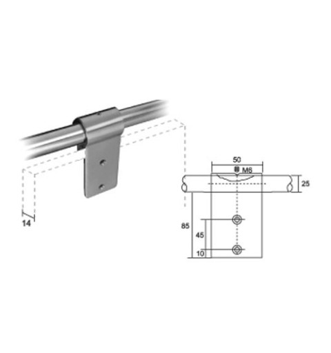 MODULARES VARIETY SOPORTE SUPERIOR PANEL 14 50MM INOX