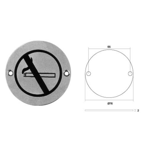 PLACA CIRCULO VARIETY I016 PROHIBIDO FUMAR INOX