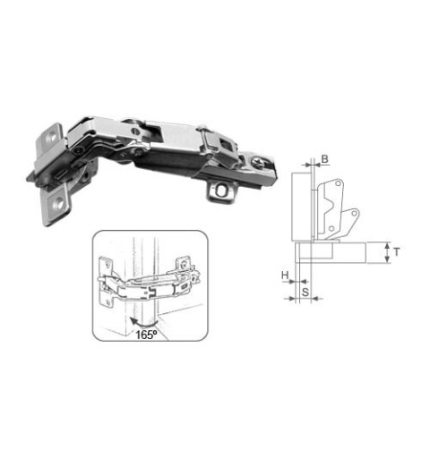 BISAGRA CAZO N05 REC CLP B/CH H2 165º