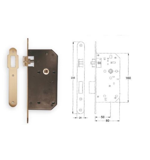 PICAPORTE N05 N250 50/72 PASO INOX