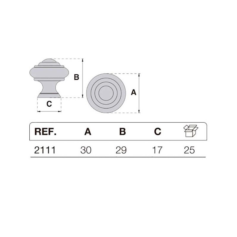 TIRADOR POMO IBYP 2111 30MM BR