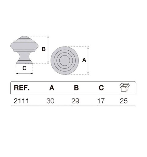 TIRADOR POMO IBYP 2111 30MM BR