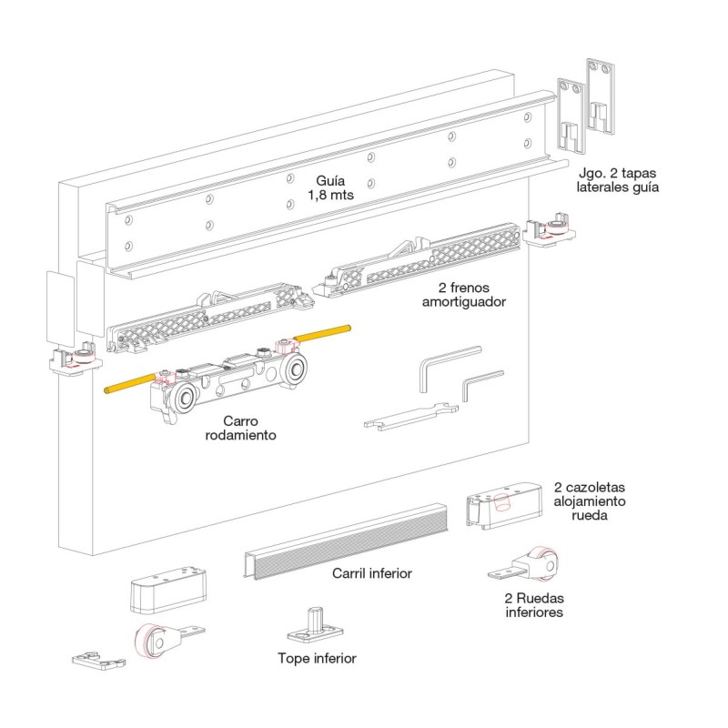 KIT MAGIC2 PUERTA DE PASO 1100 MM 80KG