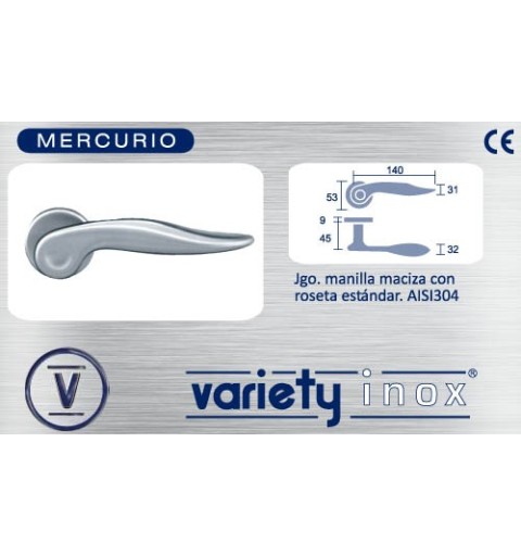 MANIVELA VARIETY PR MERCURIO CON ROSETA REDONDA INOX