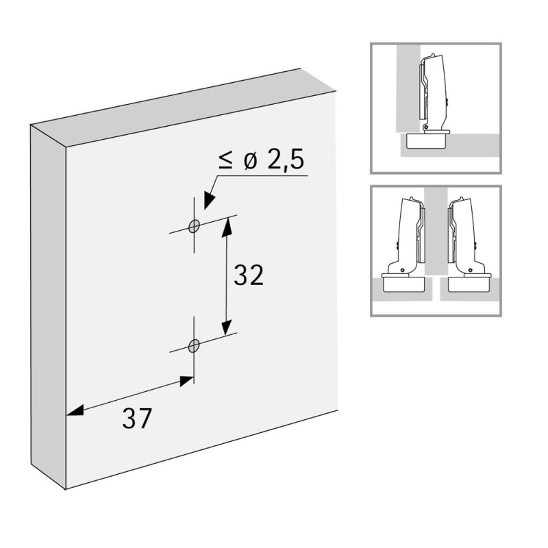 BASE SUPLEMENTO DE BISAGRA HETTICH 8099 C3 EXCENTRICA SIN TACO C3