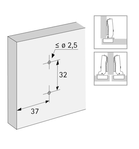 BASE SUPLEMENTO DE BISAGRA HETTICH 8099 C3 EXCENTRICA SIN TACO C3