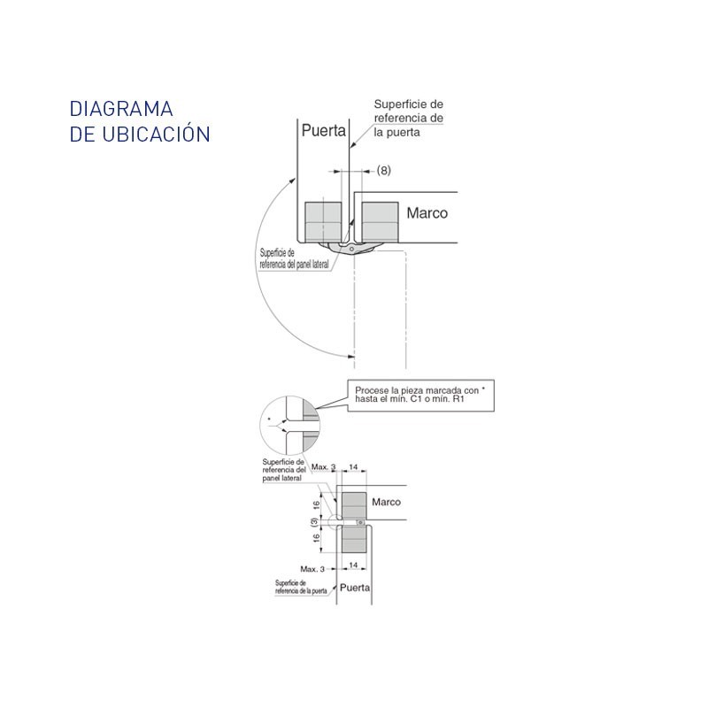 BISAGRA OCULTA SUGATSUNE P/MUEBLE HES3D-70