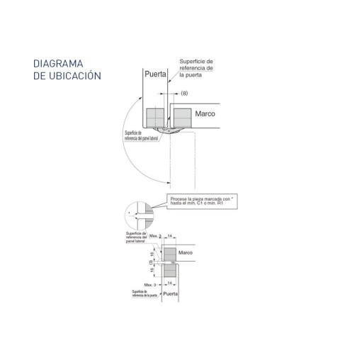 BISAGRA OCULTA SUGATSUNE P/MUEBLE HES3D-70