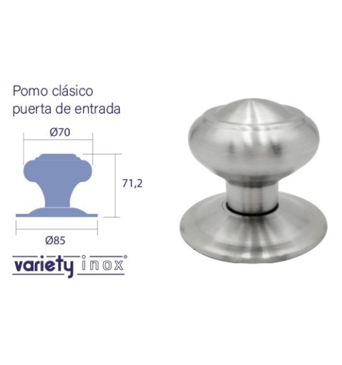 POMO PUERTA N05 70MM CLASS INOX-304