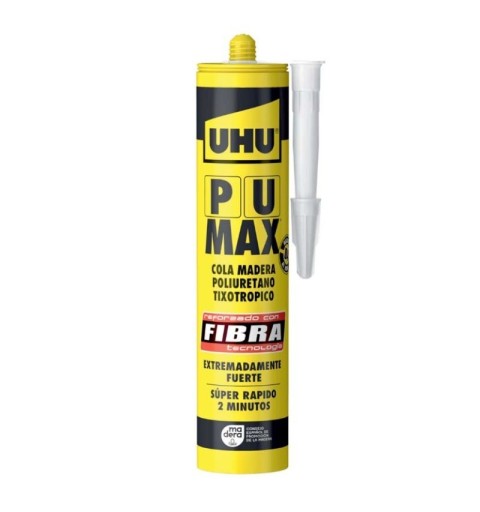 PU MAX UHU MADERA FIBRA GEL 340GR 12UD