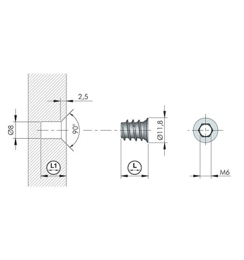 TORNILLO UNION FERRA ELEFAN CONJUN M6X10