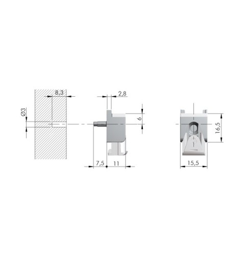 SOPORTE BALDA VIDRIO KUBIC 4-8MM NIQUEL