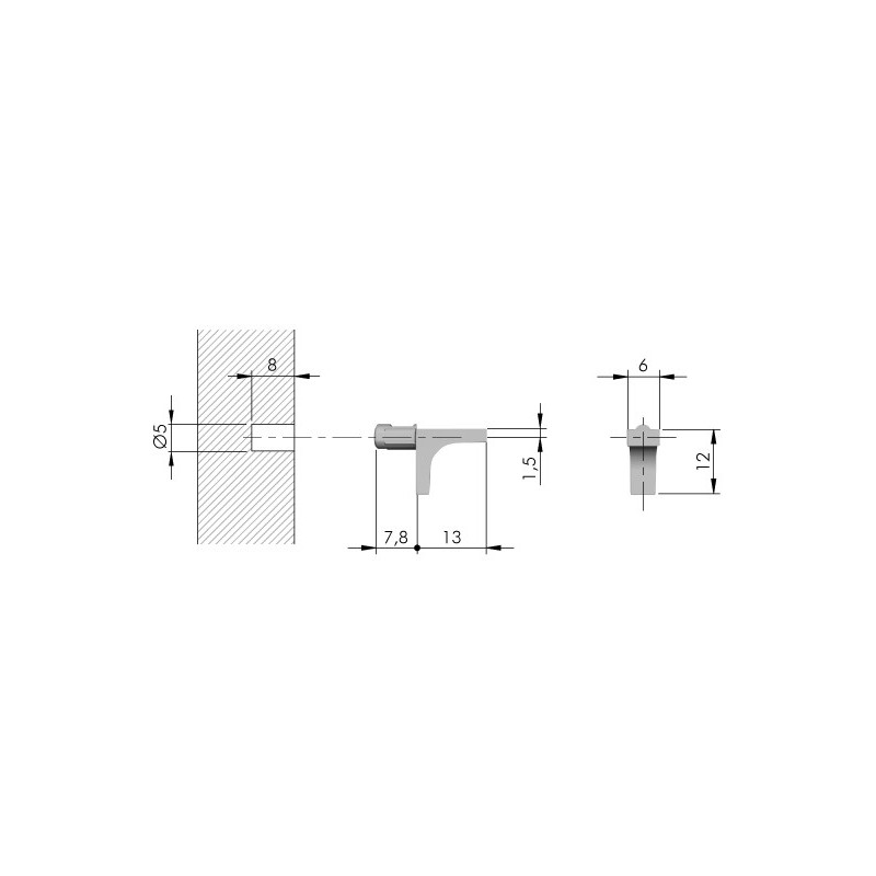 SOPORTE BALDA FERRA K LINE PLATA 5MM