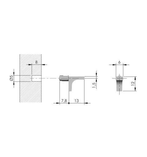 SOPORTE BALDA FERRA K LINE PLATA 5MM