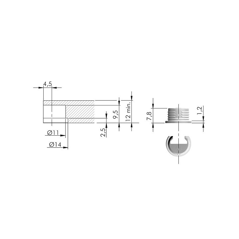 SOPORTE BALDA FERRA MAORI 12MM NIQUEL