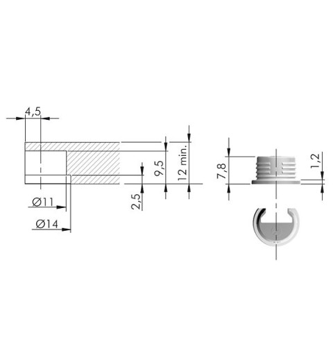 SOPORTE BALDA FERRA MAORI 12MM NIQUEL