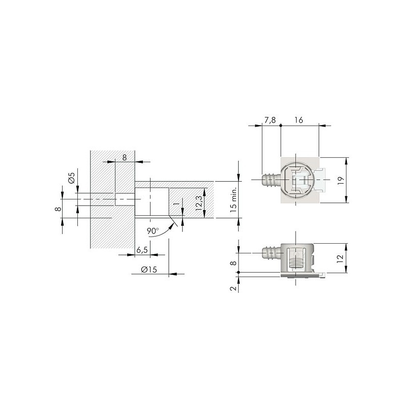 SOPORTE BALDA FERRA UNICO NIQUEL 5MM