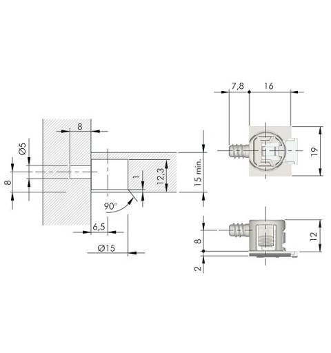 SOPORTE BALDA FERRA UNICO NIQUEL 5MM