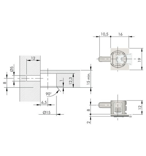 SOPORTE BALDA FERRA UNICO NIQUEL 5MM