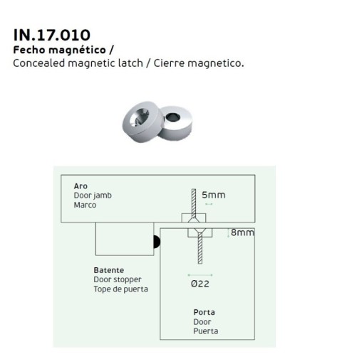 CIERRE MAGNETICO JNF 1701 PUERTA PASO